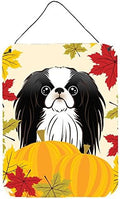 Caroline's Treasures BB2036DS1216 Japanese Chin Thanksgiving Wall or Door Hanging Prints Aluminum Metal Sign Kitchen Wall Bar Bathroom Plaque Home Decor Front Door Plaque, 12x16, Multicolor by CarolinesTreasures