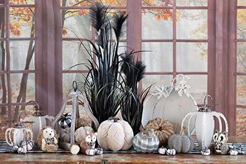 Boston International Pumpkin Décor Autumn & Fall Decorations, Medium, Chevron- Black/Cream - Image 3