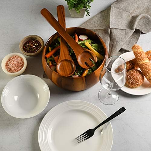 Gibson Home Laurel Acacia Wood Salad Bowl Set, 3 - Piece, Acacia Wood (Pack of 2) - Image 5