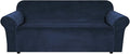 H.VERSAILTEX Stretch Velvet Sofa Covers for 3 Cushion Couch Covers Sofa Slipcovers Furniture Protector Soft with Non Slip Elastic Bottom, Crafted from Thick Comfy Rich Velour (Sofa 72"-90", Navy)