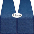 Navy Blue Table Runners 13x108 inches 2 Pieces Burlap 4th of July Runner by B-COOL