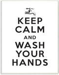 Stupell Industries 'Keep Calm and Wash Hands'| Wall Plaque Art | Stupell Industries | 10 x 15 Inches, Easy to Hang and Sturdy, Made in USA, by Lettered and Lined