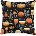Autumn Leaves Pumpkin Spice by Ryan Co. Thanksgiving Autumn Leaves Pumpkin Spice Pattern Throw Pillow, 16x16, Multicolor by Unknown