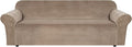 H.VERSAILTEX Stretch Velvet Sofa Covers Large Couch Covers Sofa Slipcovers Furniture Protector Soft with Non Slip Elastic Bottom, Feature Thick Comfy Rich Velour (Extra Wide Sofa 89"-105", Camel)