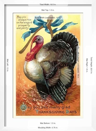 Art.com Wall Art Print Turkey and Wishbone on White Frame, 16" x 22" - Image 5