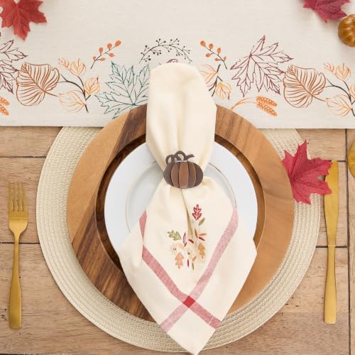 DII Christmas Thanksgiving Holiday Tabletop Décor Collection Decorative Napkin Ring Holder Set, 2" Diameter, Rustic Harvest Pumpkin, 6 Piece - Image 4