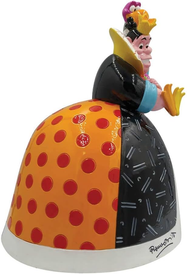 Enesco Disney by Romero Britto Alice in Wonderland Queen of Hearts Holding Flamingo Mallet Figurine, 8.27 Inch, Multicolor