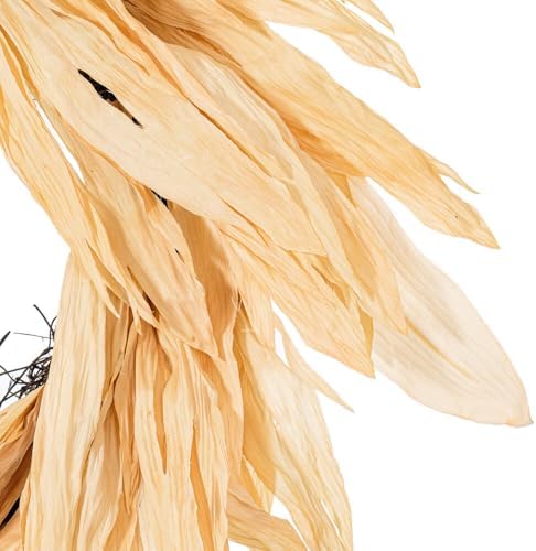 Vickerman 28" Artificial Cream Corn Husk Wreath. - Image 3
