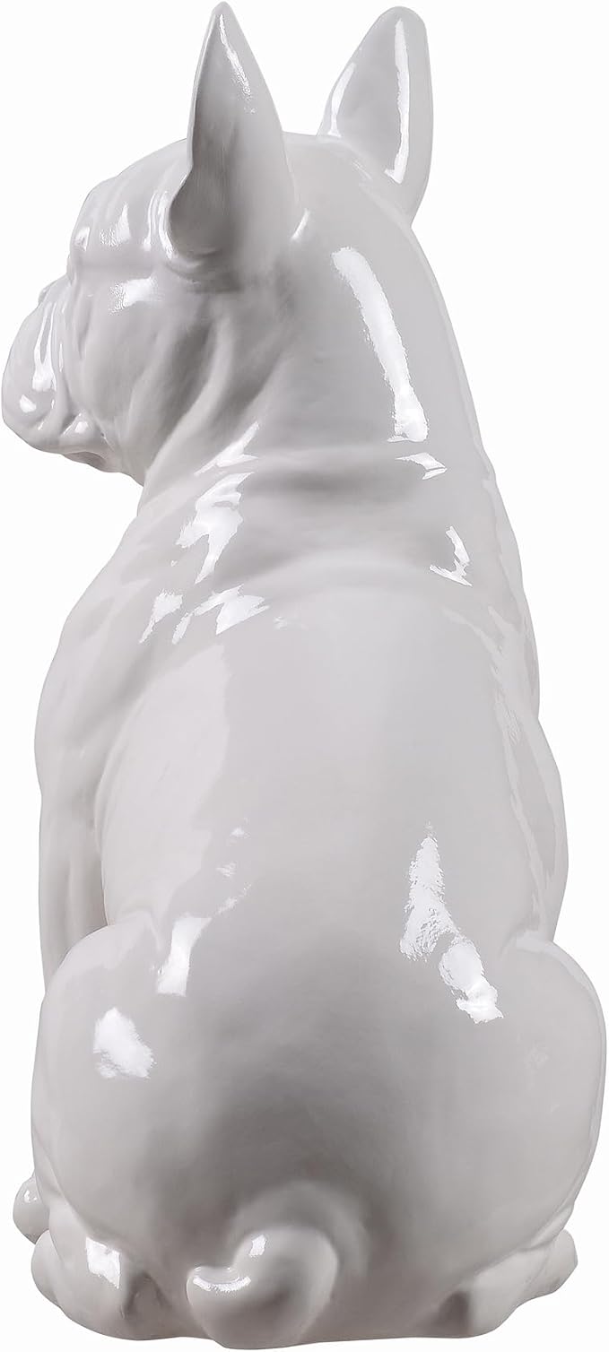 Hi-Line Gift Ltd. 10" H French Bulldog Statue in White Home Decor Indoor Use Only