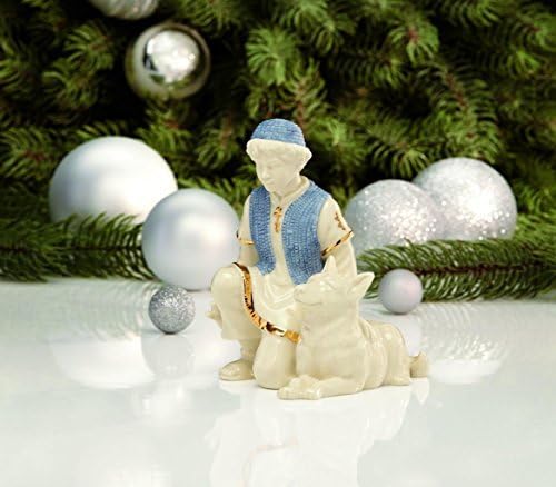 Lenox 853743 First Blessing Nativity Shepherd & Dog Figurine | ivory porcelain, hand-painted | 4.75 inch height | religious nativity scene collectible gift, holiday decor