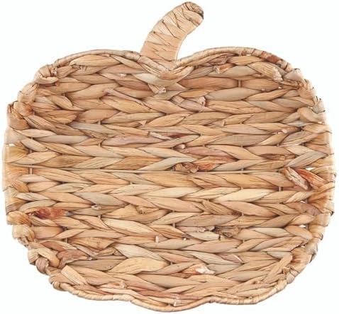 Santa Barbara Design Studio Thanksgiving Décor - Pumpkin-Shaped Woven Water Hyacinth Tray, 12" x 11", Natural by SantaBarbaraDesignStudio