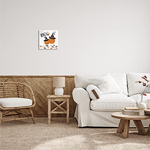 Halloween Pumpkin Witch Hat, 12 x 12 Inch Mounted Print on Wall Plaque