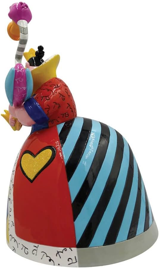 Enesco Disney by Romero Britto Alice in Wonderland Queen of Hearts Holding Flamingo Mallet Figurine, 8.27 Inch, Multicolor