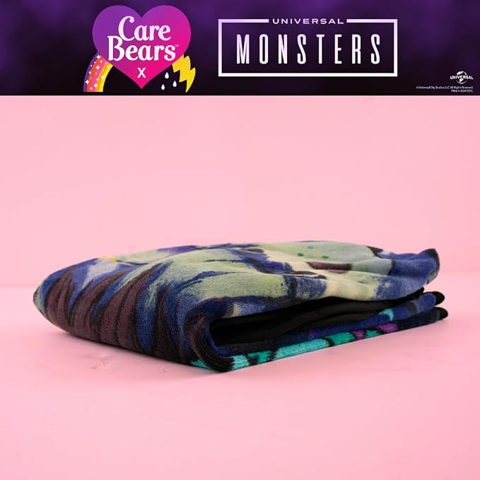 Care Bears X Universal Monsters Frankenstein Halloween Bedding Super Soft Plush Throw, 46 in x 60 in, (Officially Licensed Product) by Franco