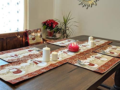 Tache Home Fashion Winter Snowman Woven Tapestry Table Runners, 13x90 - Image 7