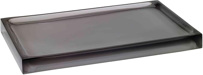Avanti Linens - Decorative Tray, Clear Resin Tray with Painted Interior, Pefect for Parties & Gatherings, Modern Home Decor (Soho Collection, Smoke)