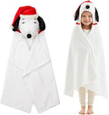 Peanuts Snoopy Santa Hat Hooded Throw - Kids Holiday Christmas Bedding Super Soft Throw Blanket - 30 in x 50 in, (Officially Licensed Product) by Franco