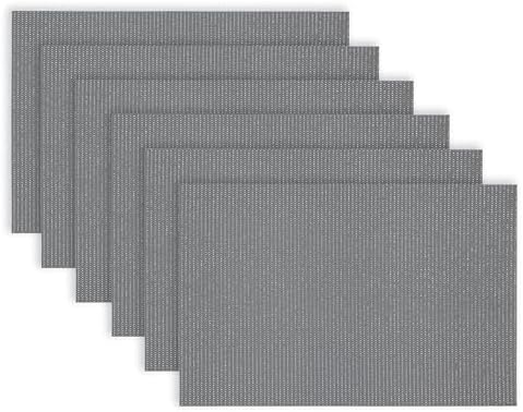 Dainty Home Washable Placemats Set of 6 – 12x18 Inch, Heat-Resistant, Non-Slip, Modern Table Mats for Dining, Kitchen, Family Meals – Easy to Clean, Durable