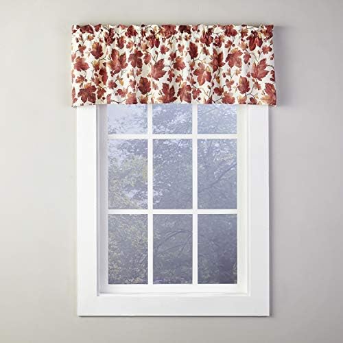 SKL Home Harvest Falling Leaves Valance, Spice 58.00" x 13.00" by SKLHomebySaturdayKnightLtd