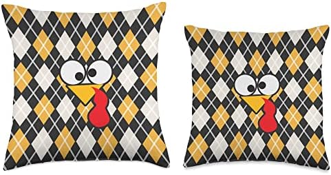 Turkey Geometric Thanksgiving Fall Autumn Aesthetic Throw Pillow - Image 3