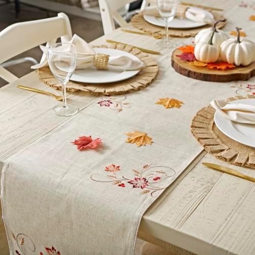 DII Fall Table Decorations Indoor Décor, Thanksgiving, Table Runner, 14x108, Autumn Wheat - Image 4