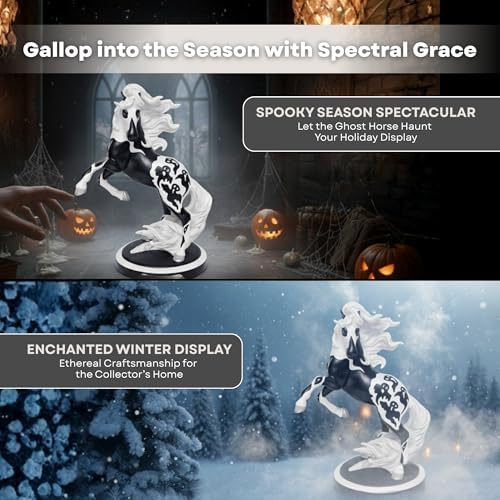 Enesco Ghost Horse Collectible – Trail of Painted Ponies Halloween Figurine by Crystal Snow, Hand-Painted Resin Statue, 10.3 Inches with Gift Box and Artistic Story Card