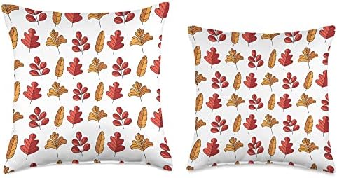 Cute Fall Thanksgiving Brown Leaves Autumn Botanical Throw Pillow - Image 3