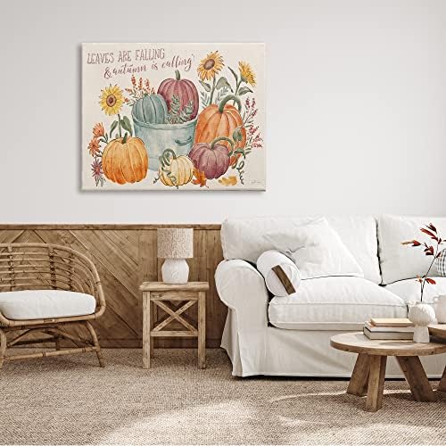 Autumn Leaves Pumpkin Basket, 36 x 48 Inch Canvas Wall Art - Image 3
