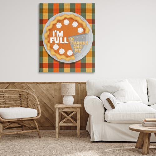 Full of Thanks and Pie Plaid, 36 x 48 Inch Canvas Wall Art - Image 3