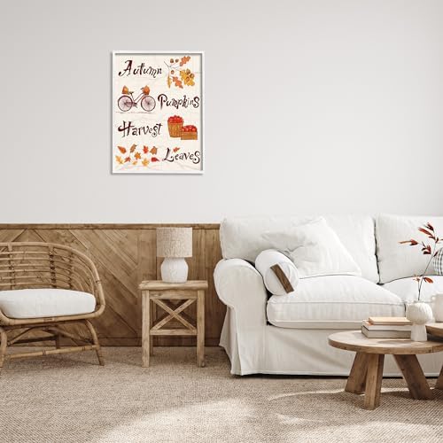 Autumn Pumpkins Harvest Leaves, 24 x 30 Inch Framed Giclée Print - Image 3