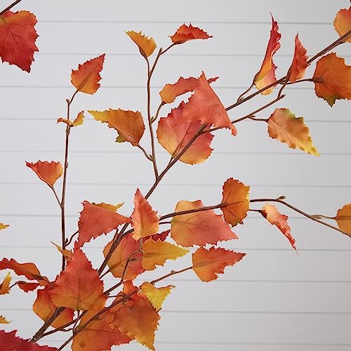 Nearly Natural 6ft Autumn Birch Artificial Fall Tree in Black Nursery Pot - Image 4
