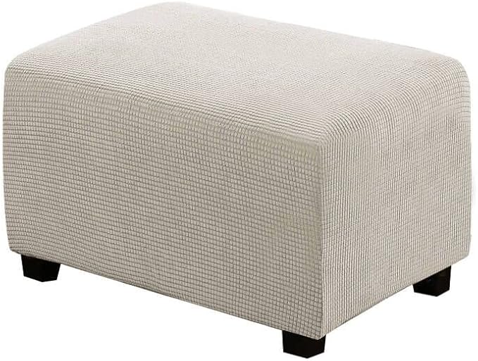 H.VERSAILTEX Ottoman Cover Slipcover Rectangle Fit Length 29'-34' Footrest Sofa Slipcovers Stool Cover Footstool Protector Covers Feature Stretch Thick Soft Jacquard Fabric Washable - Island Fossi