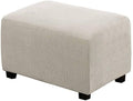 H.VERSAILTEX Ottoman Cover Slipcover Rectangle Fit Length 29'-34' Footrest Sofa Slipcovers Stool Cover Footstool Protector Covers Feature Stretch Thick Soft Jacquard Fabric Washable - Island Fossi