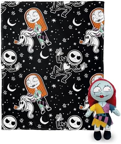 Northwest Nightmare Before Christmas Silk Touch with Hugger, Sally Frights, 50 x 40 inches