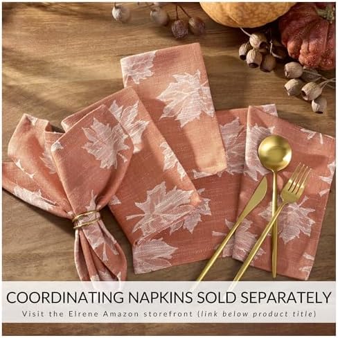 Falling Leaves Jacquard Tablecloth, Sienna - 60" W x 84" L - Image 4