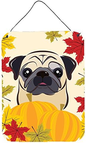 Caroline's Treasures BB2068DS1216 Fawn Pug Thanksgiving Wall or Door Hanging Prints Aluminum Metal Sign Kitchen Wall Bar Bathroom Plaque Home Decor Front Door Plaque, 12x16, Multicolor by CarolinesTreasures