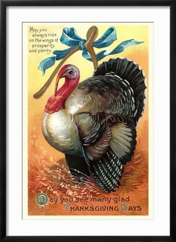 Art.com Wall Art Print Turkey and Wishbone on Black Frame, 21" x 29" - Image 2