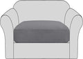 H.VERSAILTEX Stretch Couch Cushion Covers Individual Seat Sofa Slipcovers Cushion Protector Covers Featuring Jacquard Textured Twill Fabric(1 Cushion Chair Cover, Grey)