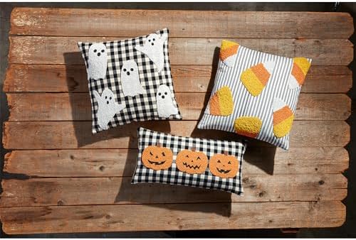 Mud Pie Candy Corn Halloween Pillow. 18" x 18"