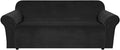 H.VERSAILTEX 1 Peice Stretch Velvet Sofa Covers for 3 Cushion Couch Covers Sofa Slipcovers Furniture Protector Soft, Crafted from Thick Comfy Rich Velour (Sofa 72"-90", Black)