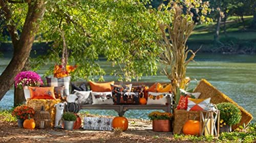 Pillow Perfect Indoor Appliquéd Halloween Tabs Lumbar Throw Pillow, 17.5” x 17.5”, Black