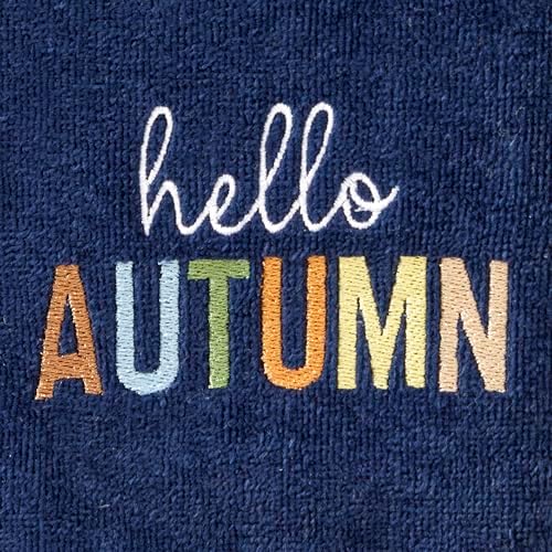 SKL Home Fall Hello Autumn Hand Towel Set-2pc, 100% Cotton, Navy - Image 2