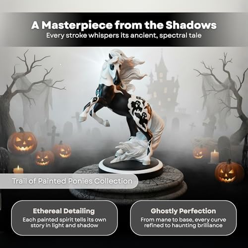 Enesco Ghost Horse Collectible – Trail of Painted Ponies Halloween Figurine by Crystal Snow, Hand-Painted Resin Statue, 10.3 Inches with Gift Box and Artistic Story Card