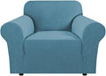 H.VERSAILTEX Armchair Cover High Stretch Sofa Slipcover 1 Piece Couch Covers for Sofa Durable Spandex Fabric Furniture Protector Non Skid Machine Washable(Armchair 31"-40", Storm Blue)