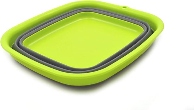 SAMMART 7.7L (2 Gallon) Collapsible Tub - Foldable Dishpan, Kitchen Sink for Camping - Portable Washing Basin - Space Saving Indoor Outdoor Plastic Washtub (Dark Grey, S)