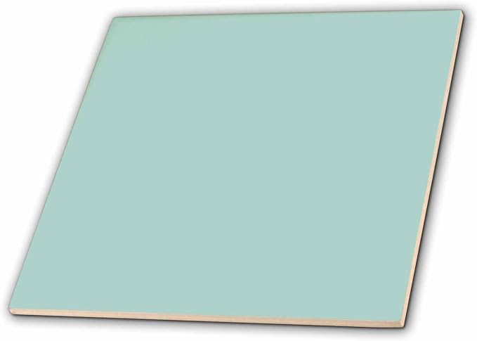 3dRose ct_159844_1 Plain Mint Blue-Solid Color-Light Turquoise-Grey-Gray-Modern Contemporary Simple Pastel Teal-Ceramic Tile, 4-Inch