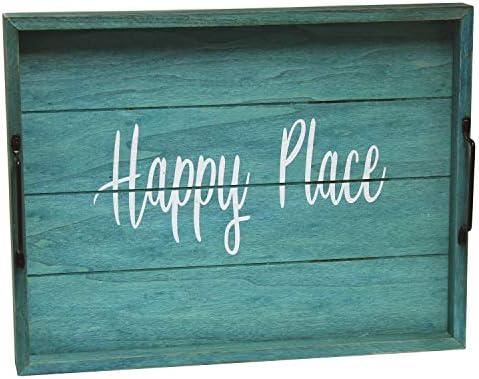 Elegant Designs HG2000-BHP Decorative Wood Serving Tray w/Handles, 15.50" x 12", Happy Place (Pack of 4) - Image 5