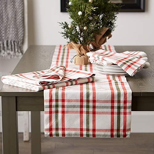 DII Jolly Christmas Tree Collection Holiday Table & Kitchen Décor, Table Runner, 14x108, Christmas Plaid - Image 5