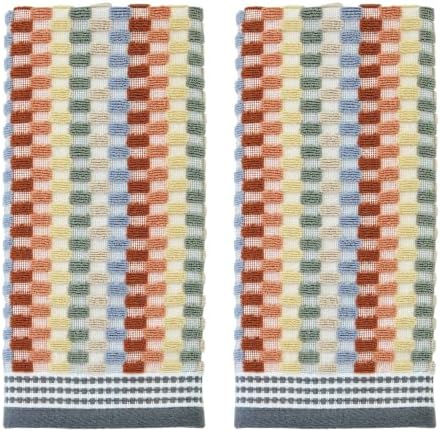 SKL Home Fall/Thanksgiving Multi Mod Stripe Hand Towel Set-2pc, Earthtones by SKLHomebySaturdayKnightLtd