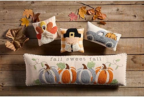 Mud Pie Thanksgiving Mini Pillow, Turkey, 8" x 8" - Image 2